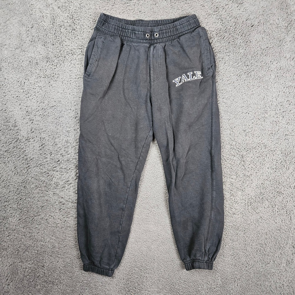 Yale University Jogger‎ Sweatpants Mens Small Faded Black Embroidered Collegiate